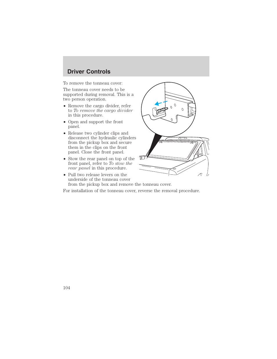 Driver controls | FORD 2002 Ranger v.3 User Manual | Page 104 / 296