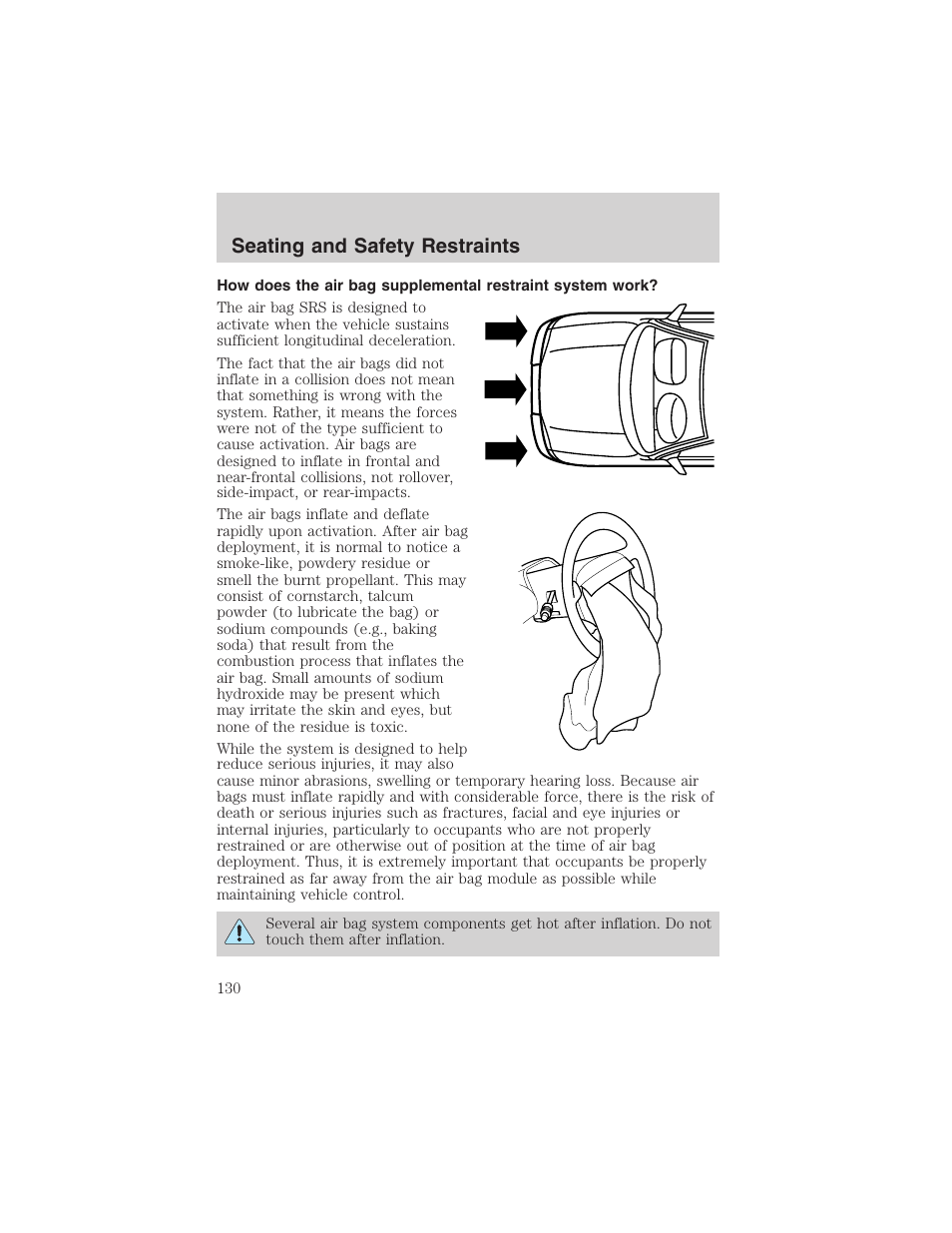 Seating and safety restraints | FORD 2002 Ranger v.3 User Manual | Page 130 / 296