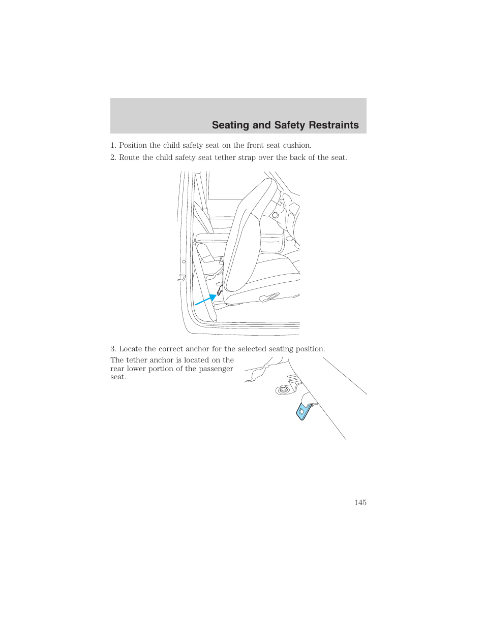 Seating and safety restraints | FORD 2002 Ranger v.3 User Manual | Page 145 / 296