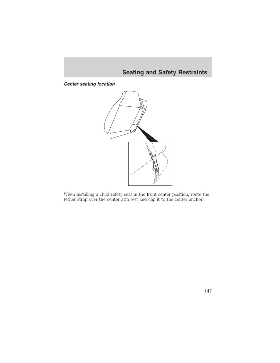 Seating and safety restraints | FORD 2002 Ranger v.3 User Manual | Page 147 / 296