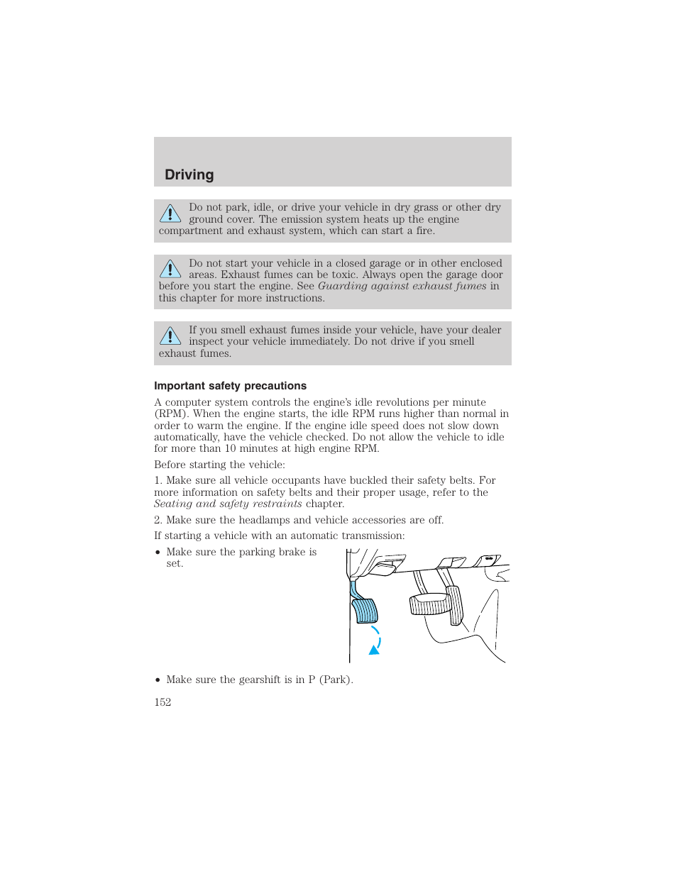 Driving | FORD 2002 Ranger v.3 User Manual | Page 152 / 296