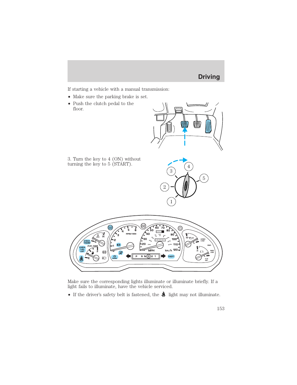 Driving | FORD 2002 Ranger v.3 User Manual | Page 153 / 296