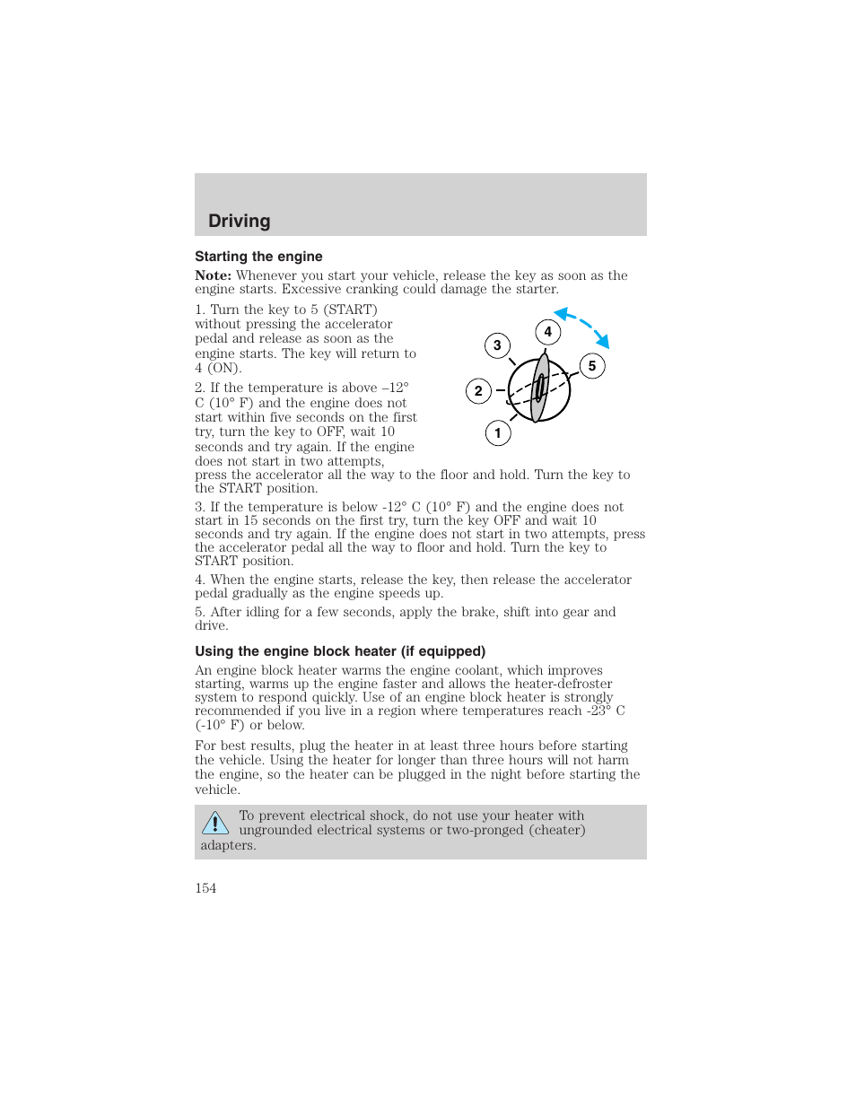 Driving | FORD 2002 Ranger v.3 User Manual | Page 154 / 296