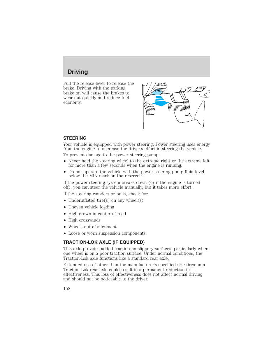 Driving | FORD 2002 Ranger v.3 User Manual | Page 158 / 296