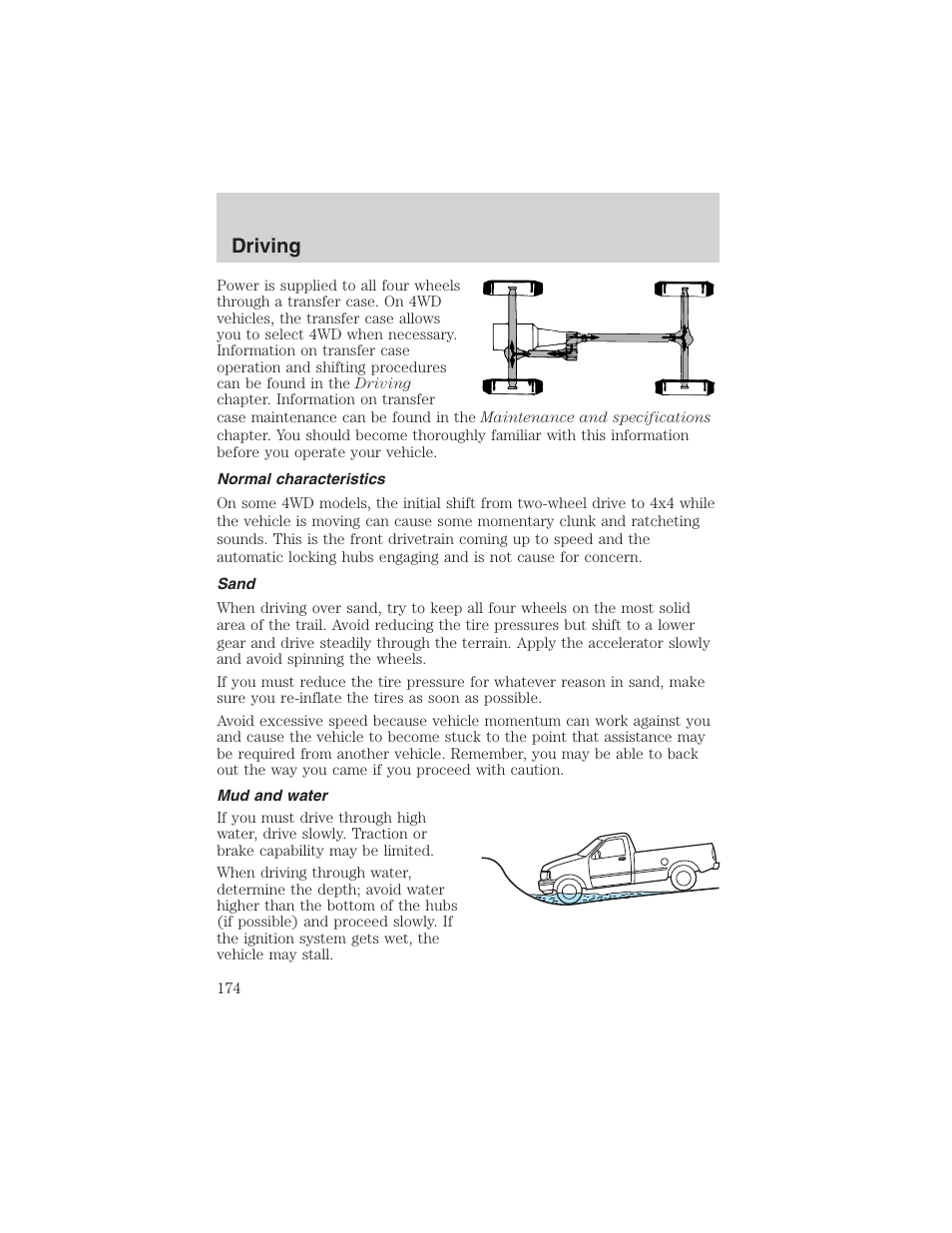 Driving | FORD 2002 Ranger v.3 User Manual | Page 174 / 296