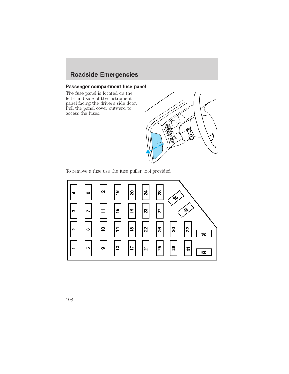 Roadside emergencies | FORD 2002 Ranger v.3 User Manual | Page 198 / 296