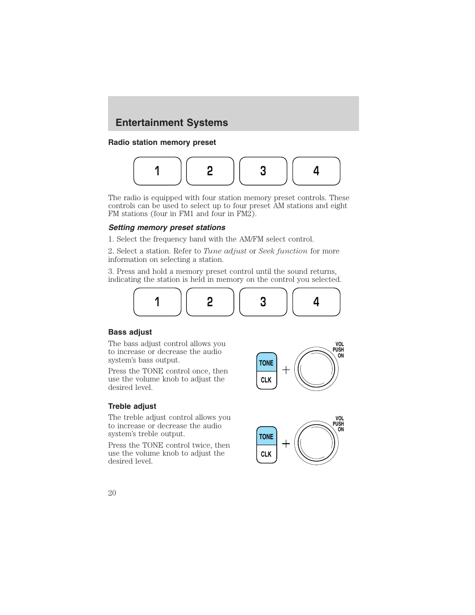 Entertainment systems | FORD 2002 Ranger v.3 User Manual | Page 20 / 296