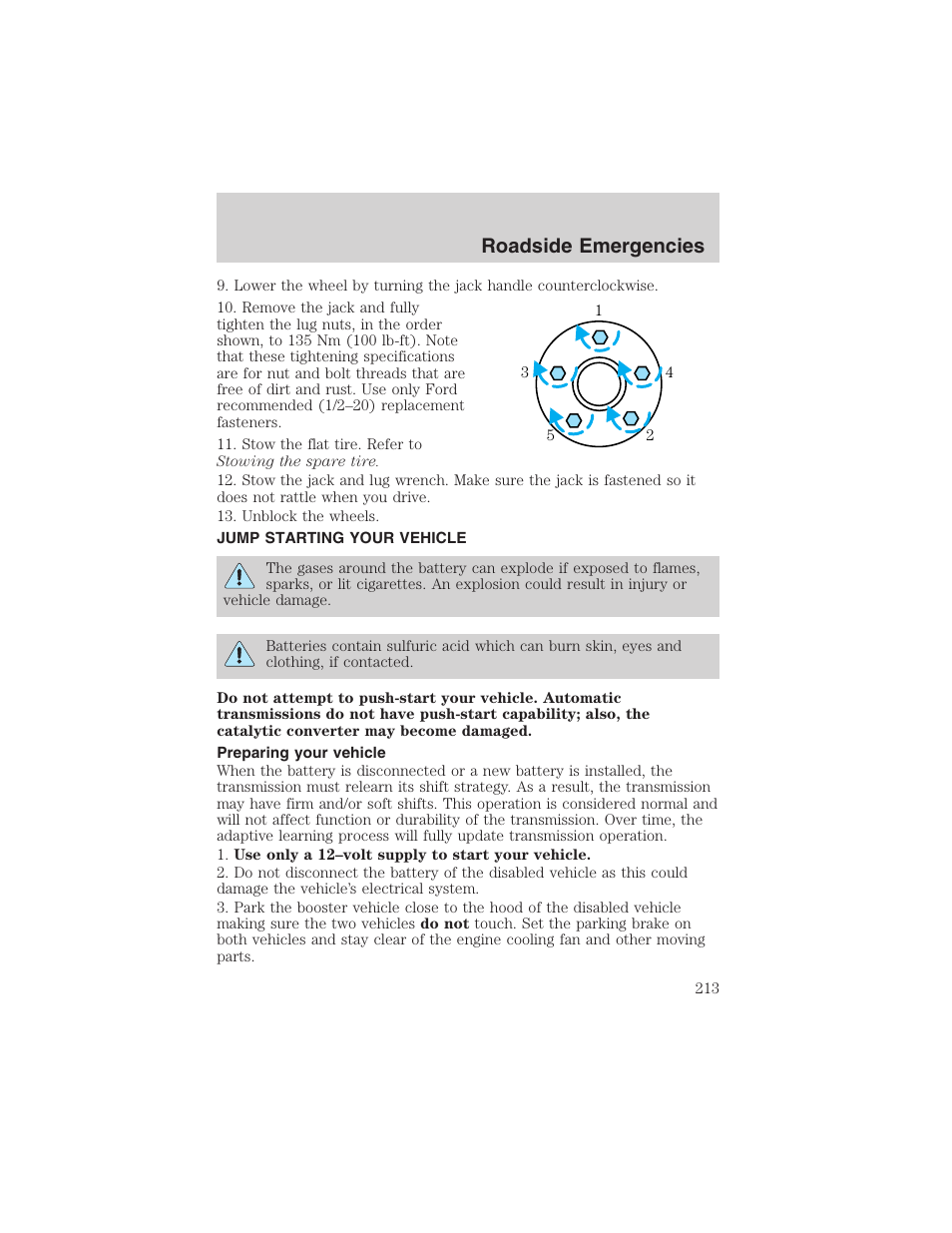 Roadside emergencies | FORD 2002 Ranger v.3 User Manual | Page 213 / 296