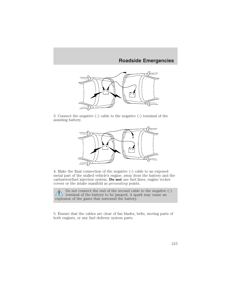 Roadside emergencies | FORD 2002 Ranger v.3 User Manual | Page 215 / 296