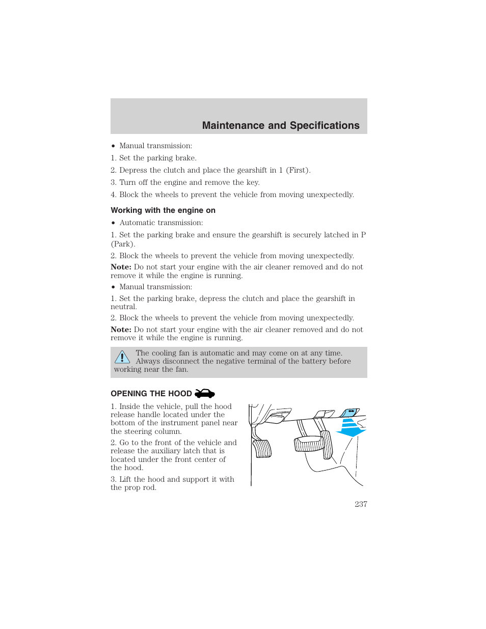 Maintenance and specifications | FORD 2002 Ranger v.3 User Manual | Page 237 / 296