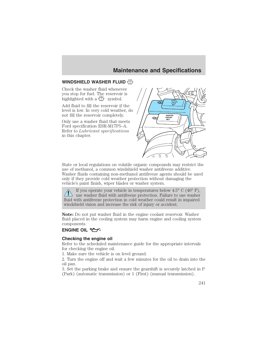 Maintenance and specifications | FORD 2002 Ranger v.3 User Manual | Page 241 / 296