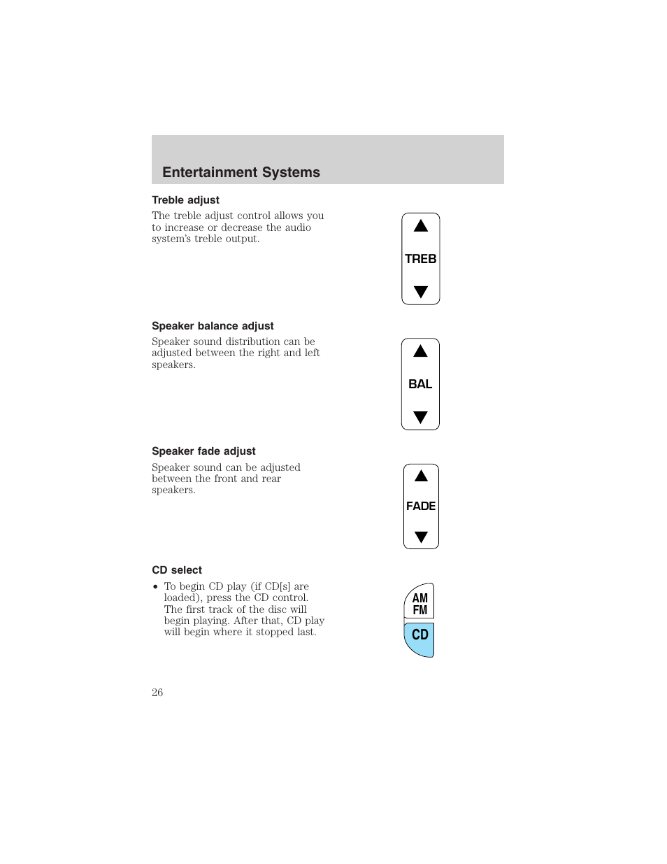 Cd entertainment systems | FORD 2002 Ranger v.3 User Manual | Page 26 / 296