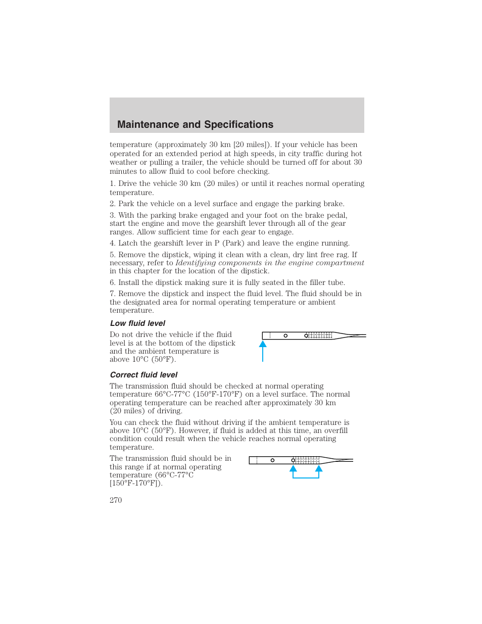 Maintenance and specifications | FORD 2002 Ranger v.3 User Manual | Page 270 / 296