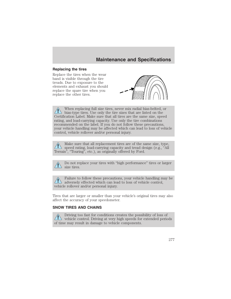 Maintenance and specifications | FORD 2002 Ranger v.3 User Manual | Page 277 / 296