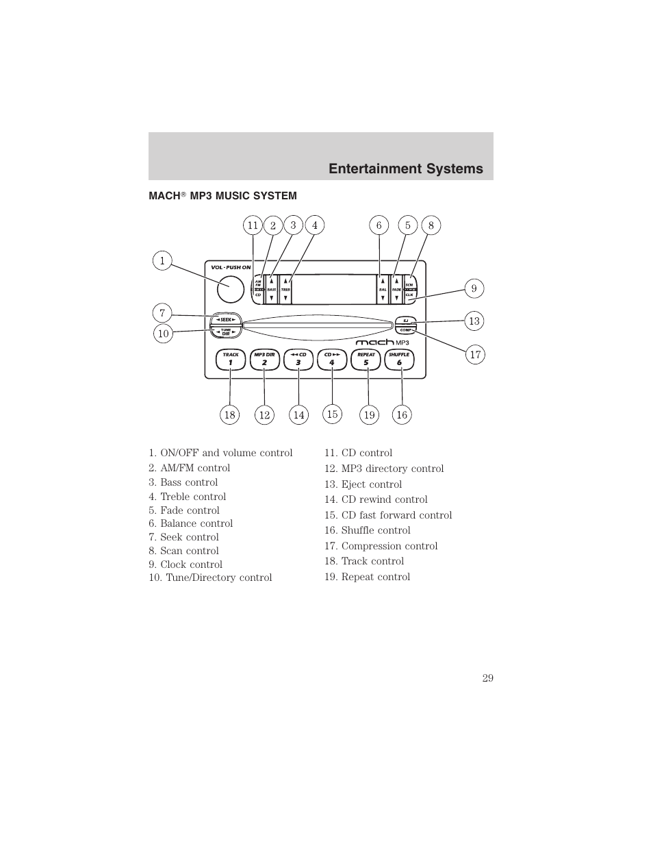 Entertainment systems | FORD 2002 Ranger v.3 User Manual | Page 29 / 296