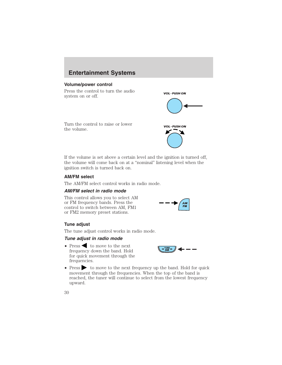 Entertainment systems | FORD 2002 Ranger v.3 User Manual | Page 30 / 296