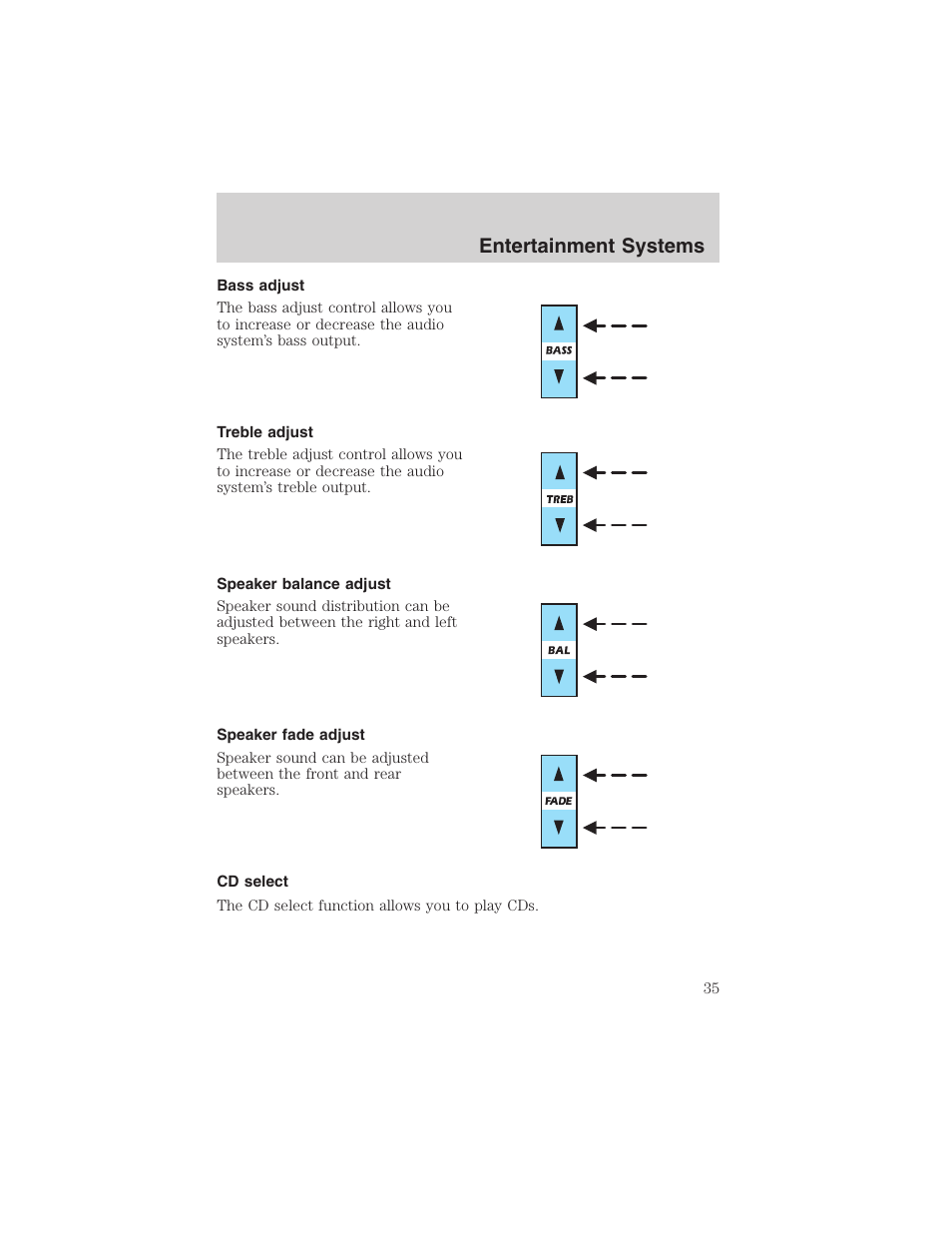 Entertainment systems | FORD 2002 Ranger v.3 User Manual | Page 35 / 296