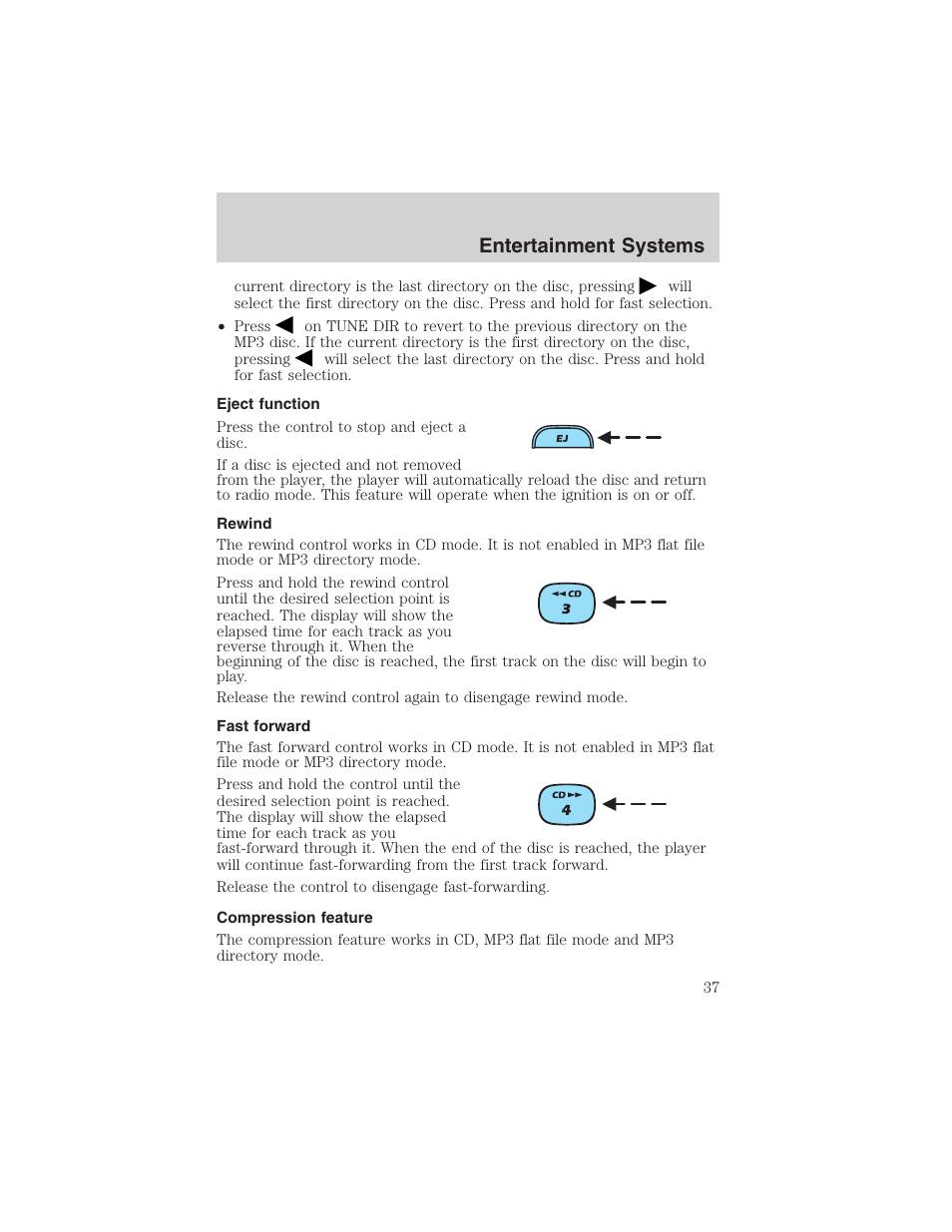 Entertainment systems | FORD 2002 Ranger v.3 User Manual | Page 37 / 296
