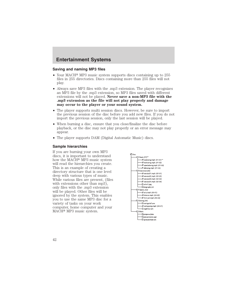 Entertainment systems | FORD 2002 Ranger v.3 User Manual | Page 42 / 296