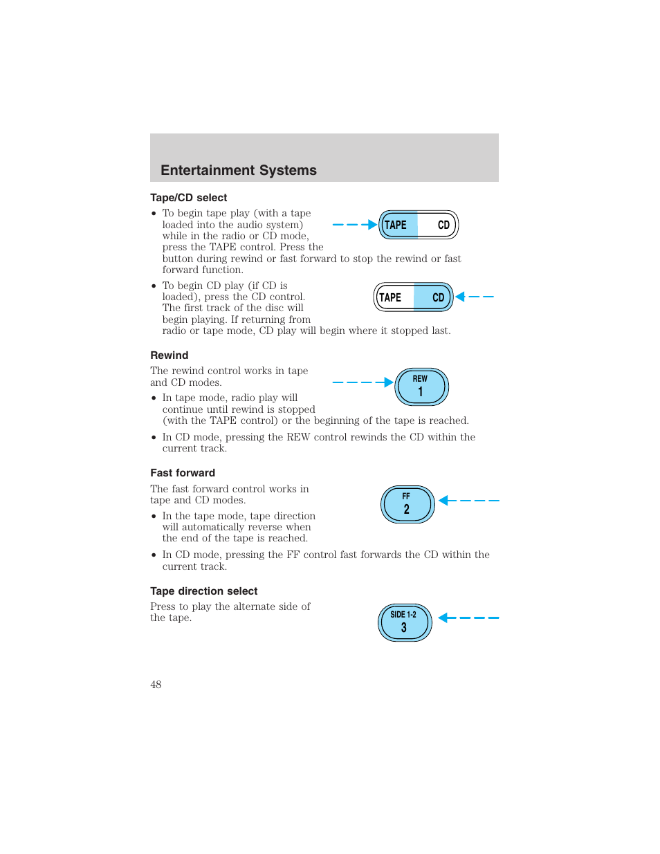 Entertainment systems | FORD 2002 Ranger v.3 User Manual | Page 48 / 296