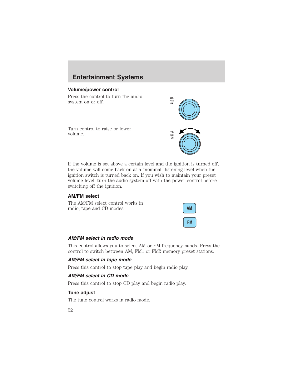 Entertainment systems | FORD 2002 Ranger v.3 User Manual | Page 52 / 296