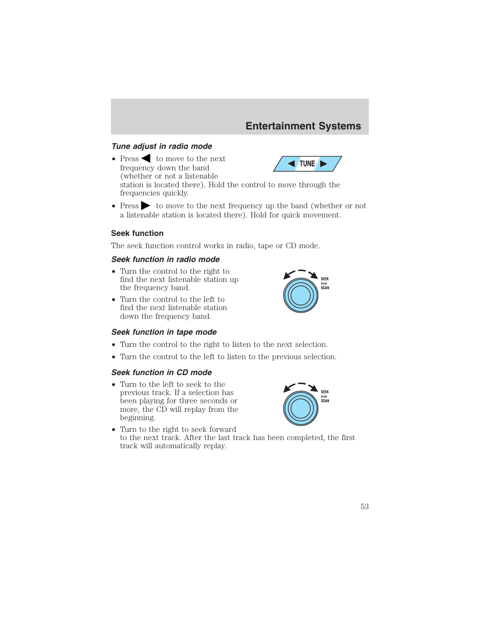 Entertainment systems | FORD 2002 Ranger v.3 User Manual | Page 53 / 296