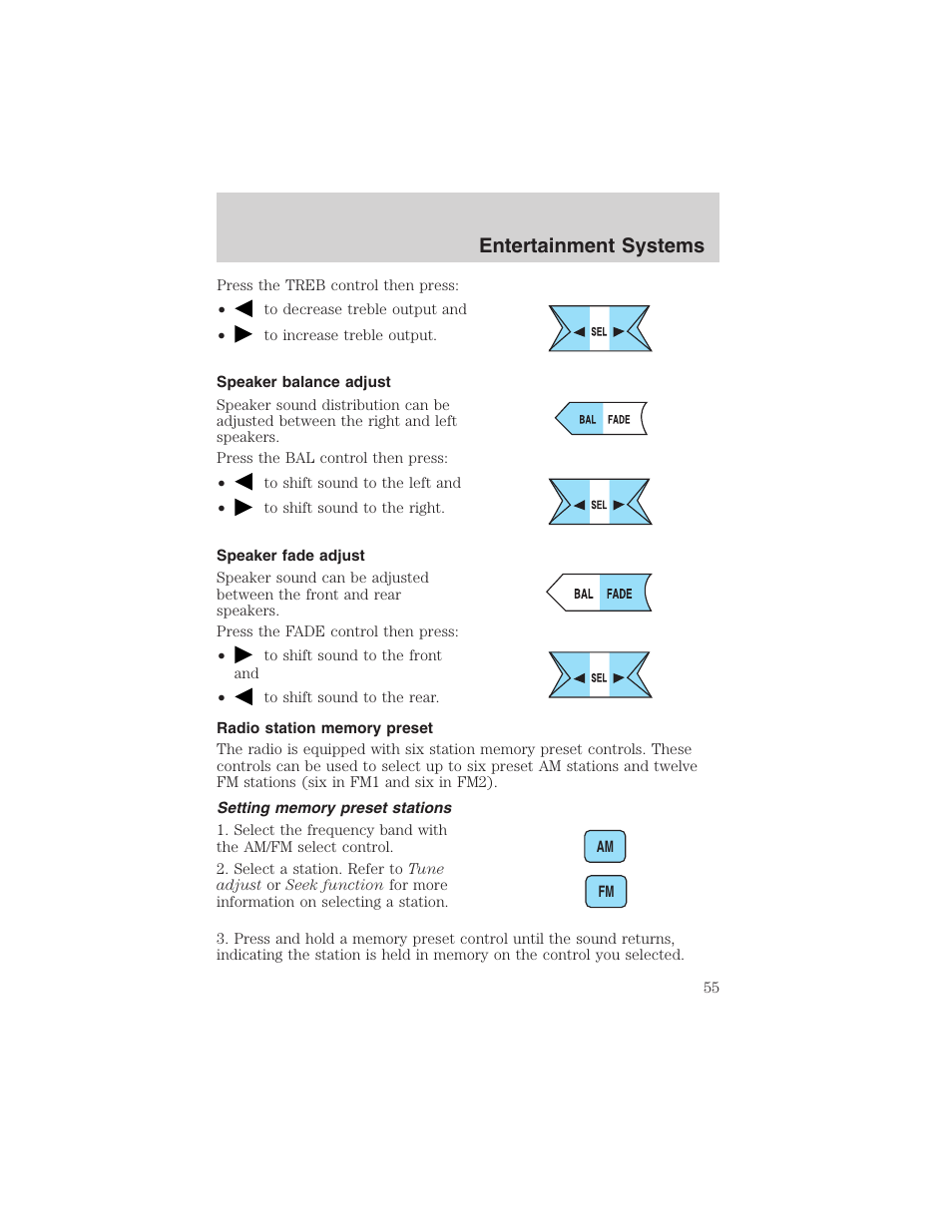 Entertainment systems | FORD 2002 Ranger v.3 User Manual | Page 55 / 296