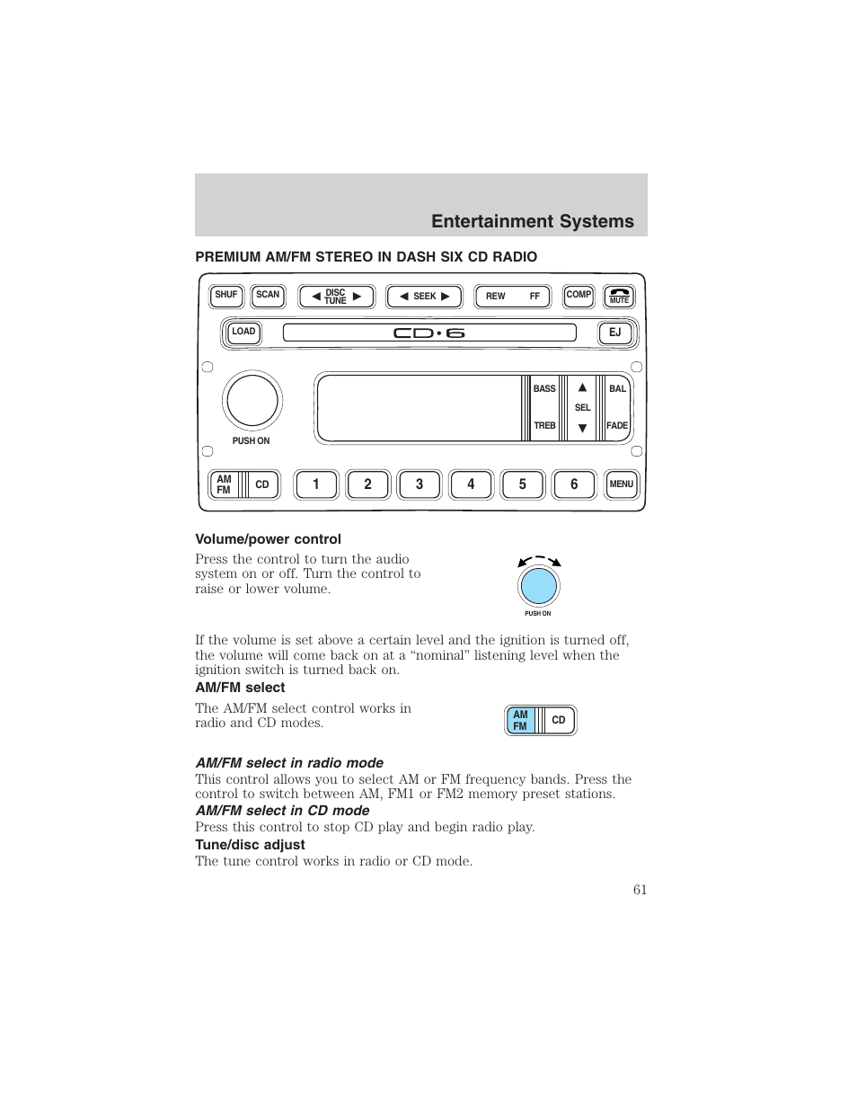 Entertainment systems | FORD 2002 Ranger v.3 User Manual | Page 61 / 296