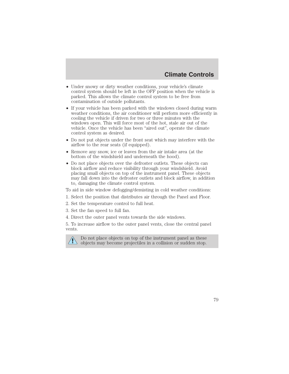 Climate controls | FORD 2002 Ranger v.3 User Manual | Page 79 / 296