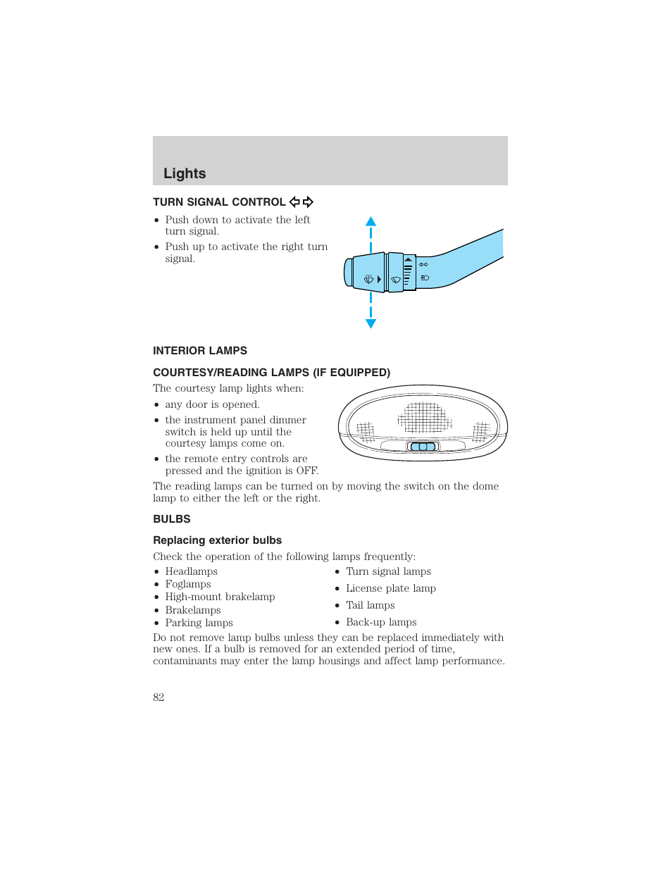 Lights | FORD 2002 Ranger v.3 User Manual | Page 82 / 296