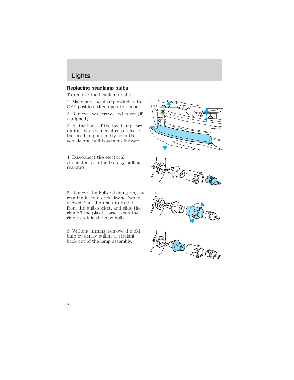 Lights | FORD 2002 Ranger v.3 User Manual | Page 84 / 296