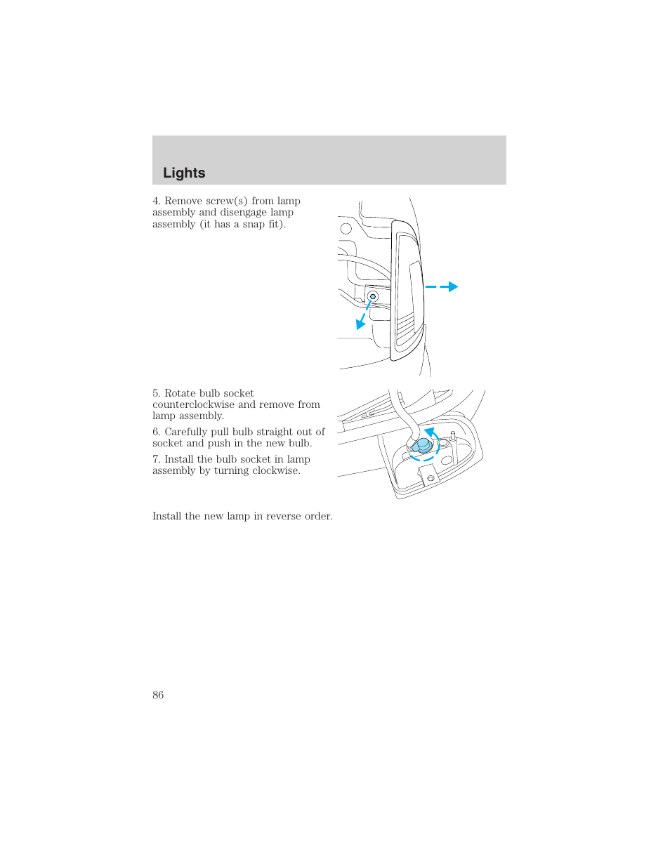 Lights | FORD 2002 Ranger v.3 User Manual | Page 86 / 296