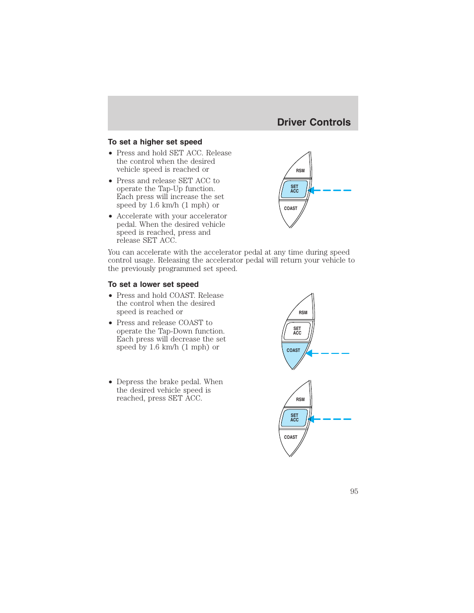 Driver controls | FORD 2002 Ranger v.3 User Manual | Page 95 / 296