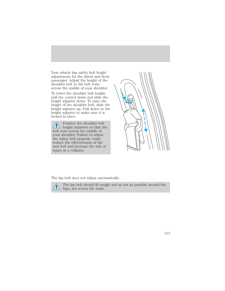 Seating and safety restraints | FORD 2002 Taurus v.1 User Manual | Page 113 / 248