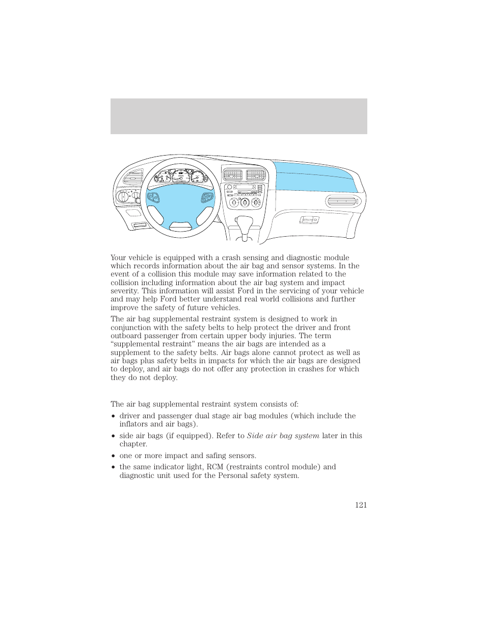 Seating and safety restraints | FORD 2002 Taurus v.1 User Manual | Page 121 / 248
