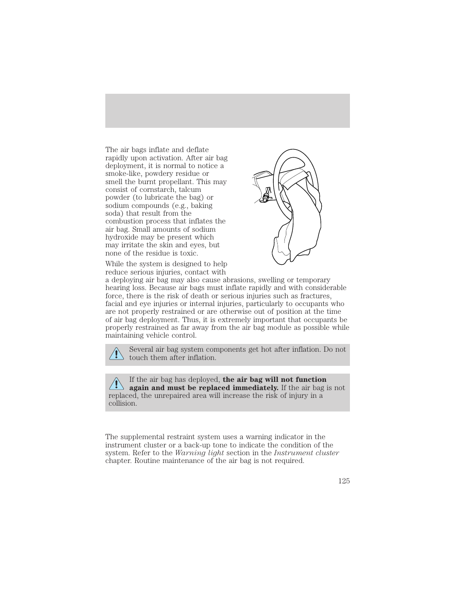 Seating and safety restraints | FORD 2002 Taurus v.1 User Manual | Page 125 / 248