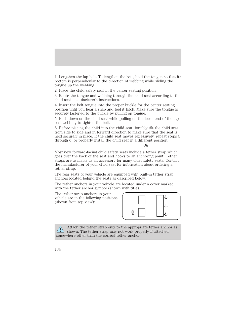 Seating and safety restraints | FORD 2002 Taurus v.1 User Manual | Page 134 / 248