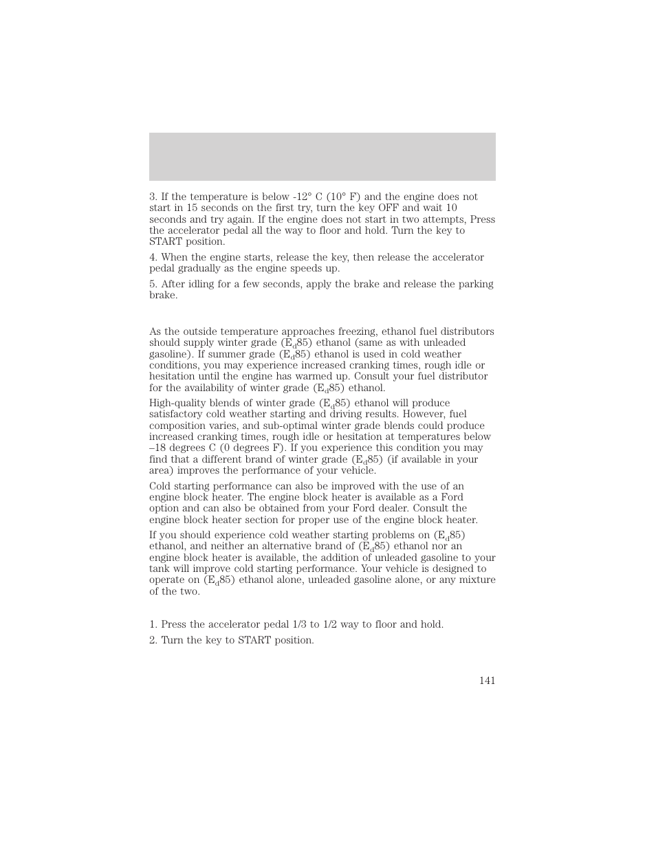 Driving | FORD 2002 Taurus v.1 User Manual | Page 141 / 248
