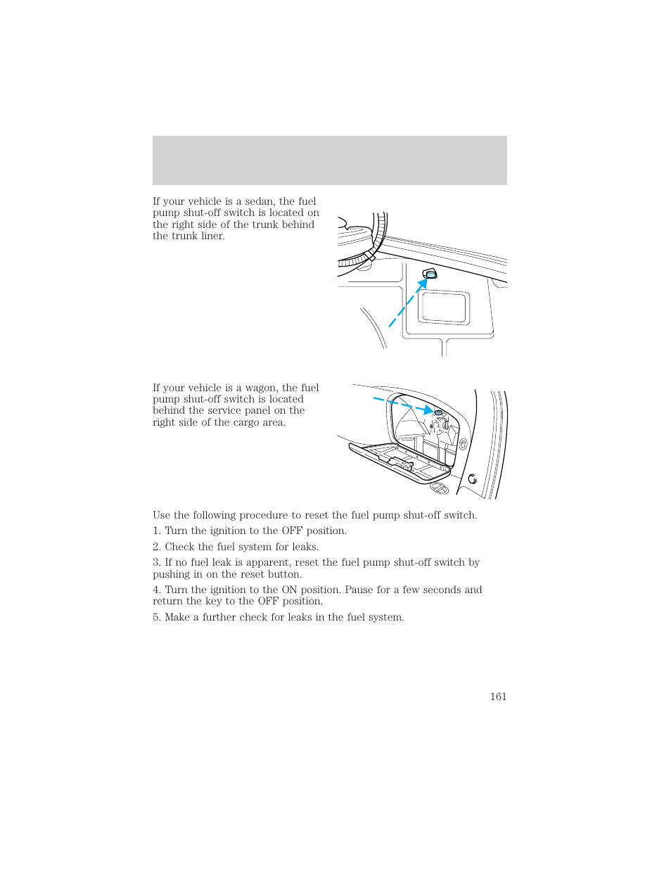 Roadside emergencies | FORD 2002 Taurus v.1 User Manual | Page 161 / 248