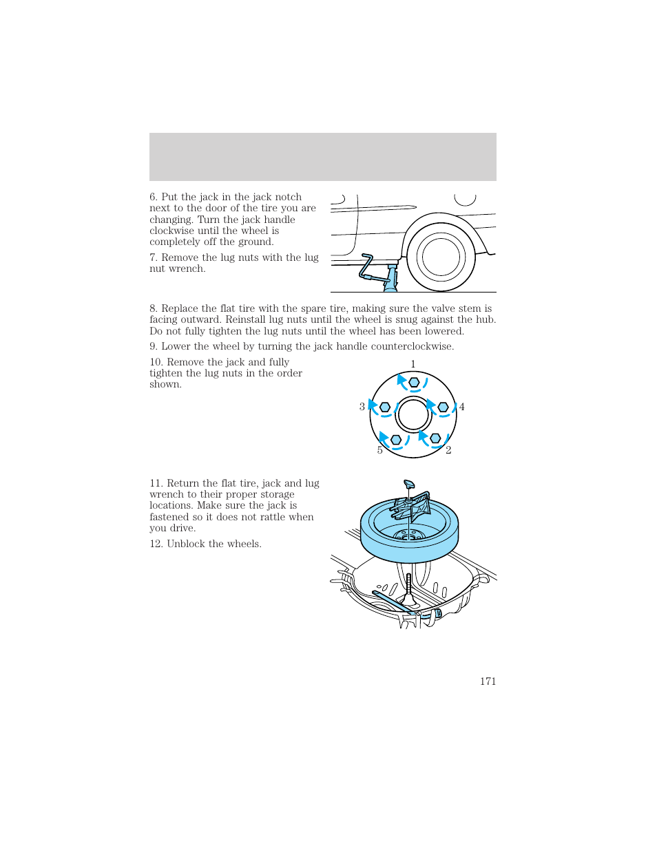 Roadside emergencies | FORD 2002 Taurus v.1 User Manual | Page 171 / 248