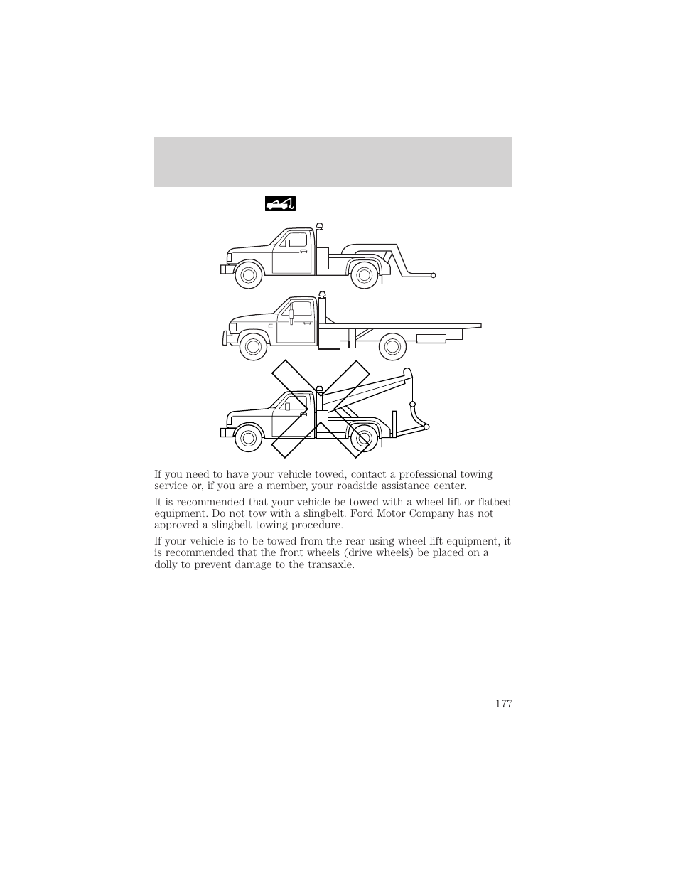 Roadside emergencies | FORD 2002 Taurus v.1 User Manual | Page 177 / 248