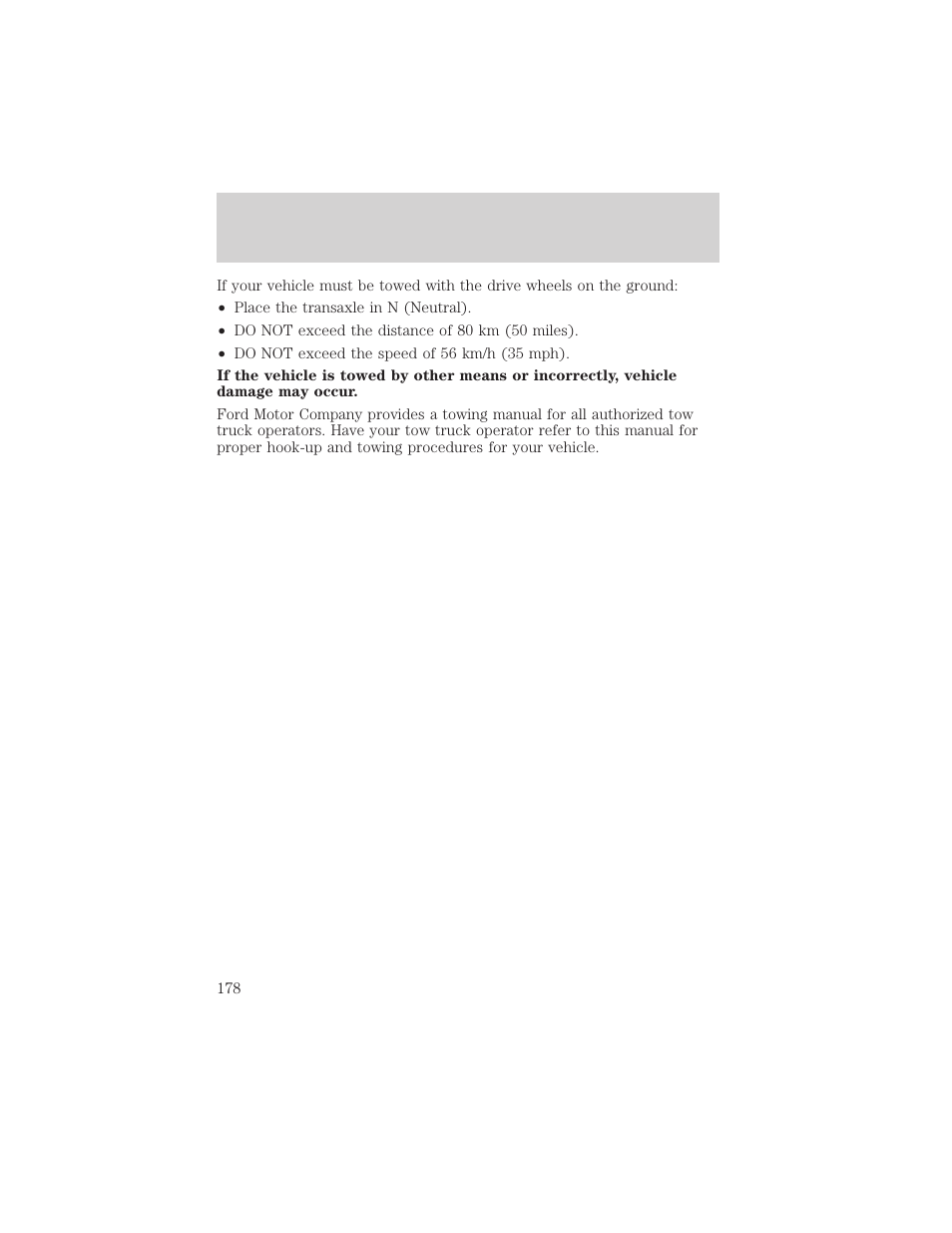 Roadside emergencies | FORD 2002 Taurus v.1 User Manual | Page 178 / 248