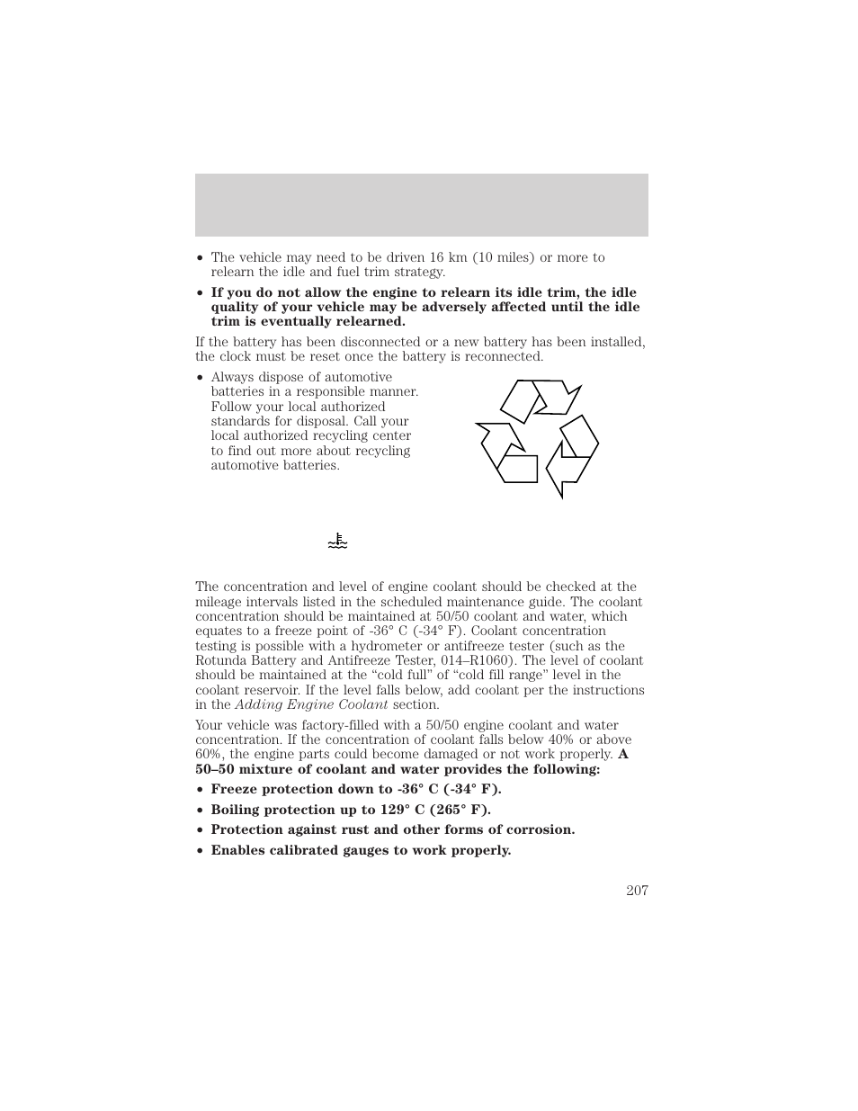 Maintenance and specifications | FORD 2002 Taurus v.1 User Manual | Page 207 / 248