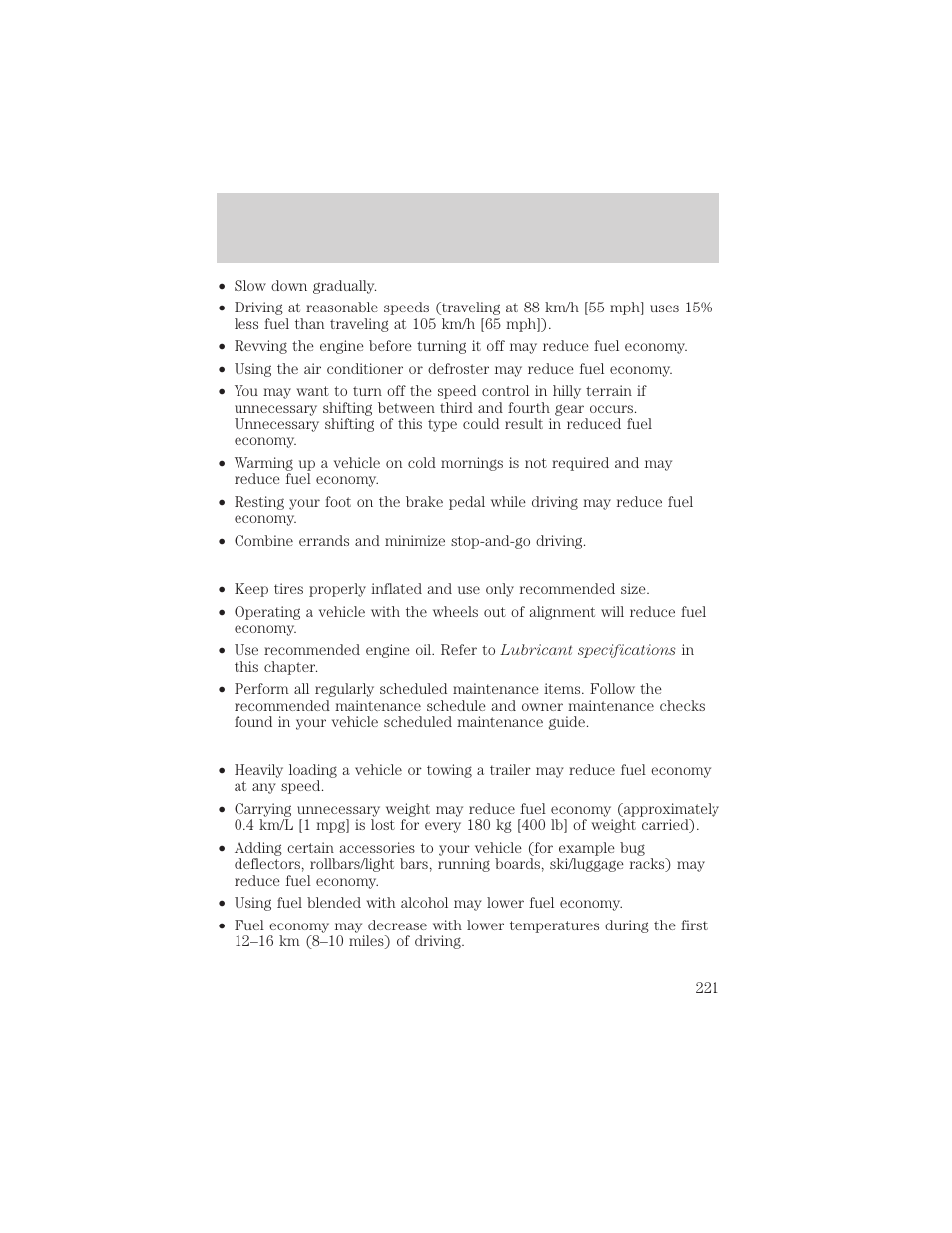 Maintenance and specifications | FORD 2002 Taurus v.1 User Manual | Page 221 / 248