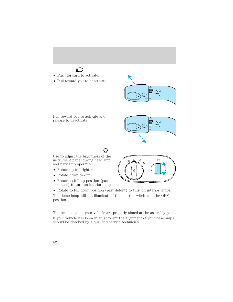 Lights | FORD 2002 Taurus v.1 User Manual | Page 52 / 248