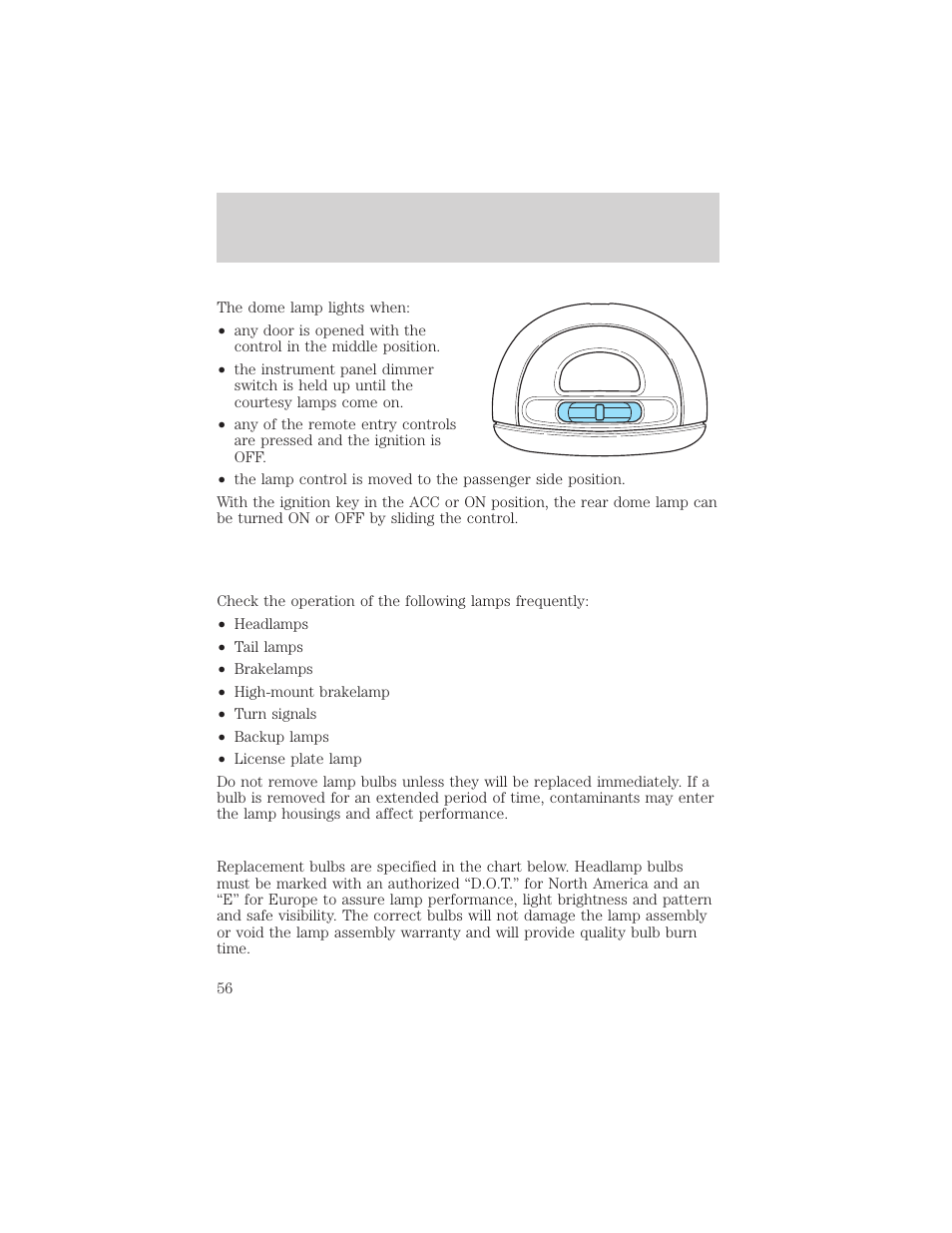 Lights | FORD 2002 Taurus v.1 User Manual | Page 56 / 248