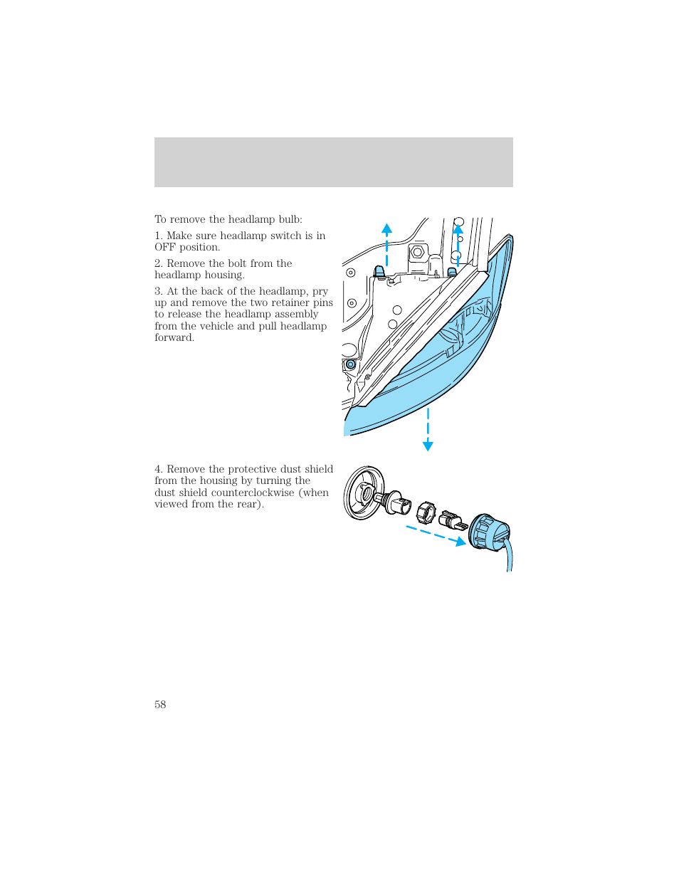 Lights | FORD 2002 Taurus v.1 User Manual | Page 58 / 248