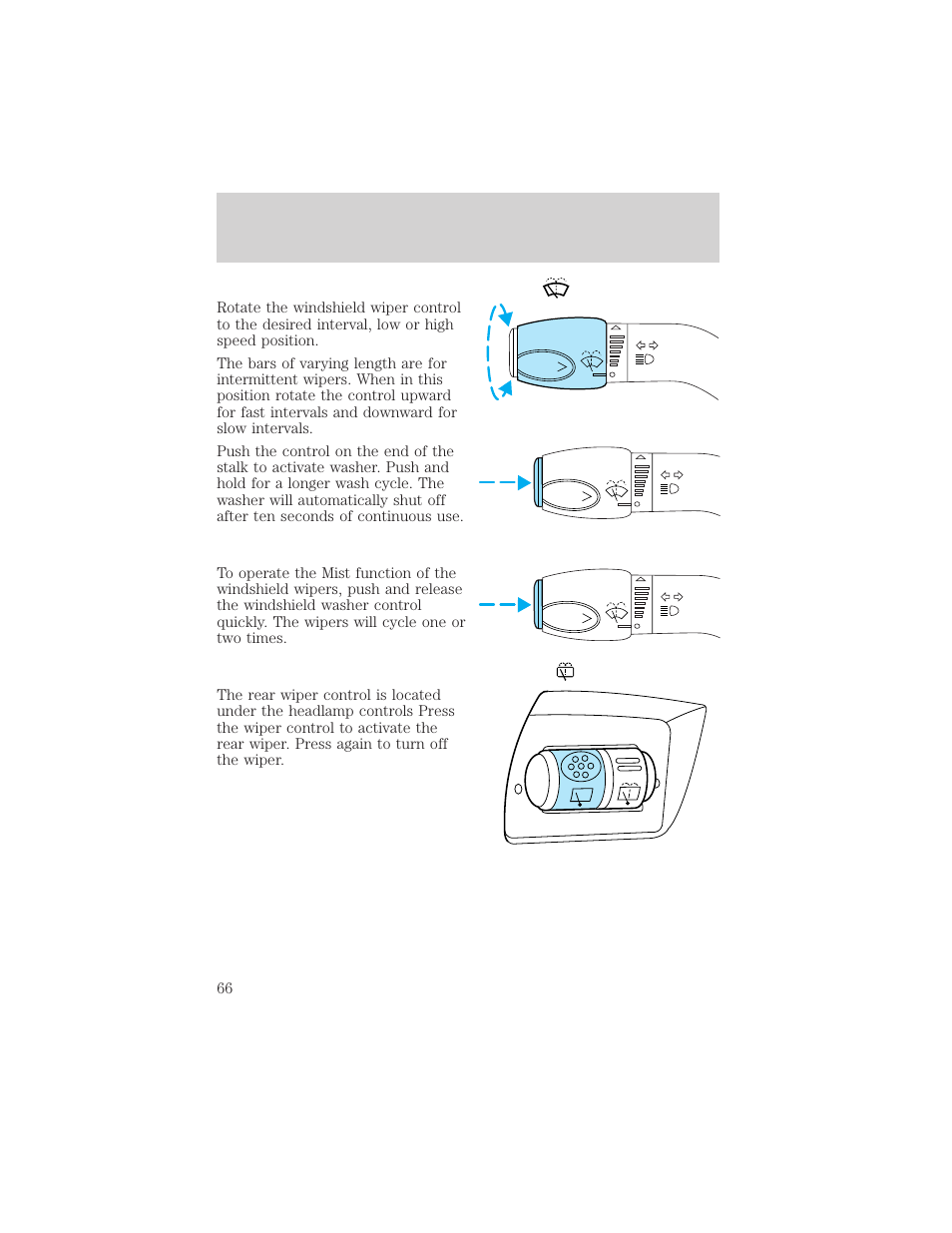 Driver controls | FORD 2002 Taurus v.1 User Manual | Page 66 / 248