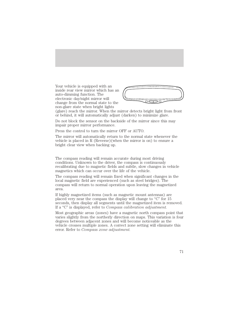 Driver controls | FORD 2002 Taurus v.1 User Manual | Page 71 / 248
