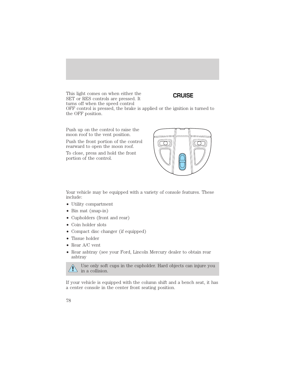 Driver controls | FORD 2002 Taurus v.1 User Manual | Page 78 / 248
